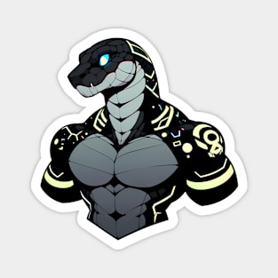 Cyberpunk Neon Scalie Anthro Snake Magnet