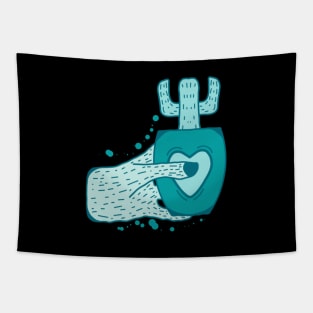 Blue Cactus in a Pot Tapestry