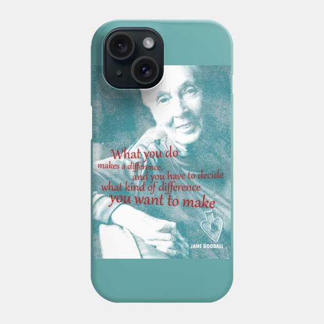 Jane Goodall Quote 3 Phone Case by pahleeloola