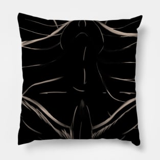 free bird woman outline free hand Pillow