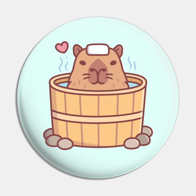 Cute Capybara Enjoys Soaking And Chilling In Hot Tub Pin by rustydoodle