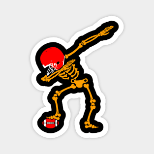 Dabbing Skeleton Football Halloween T Shirt Costume Gifts Magnet