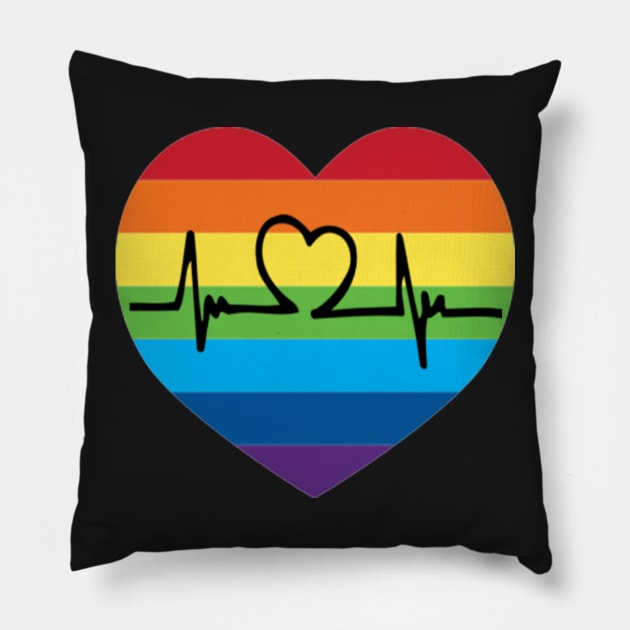 Queer Heartbeat Pillow by DNASCC