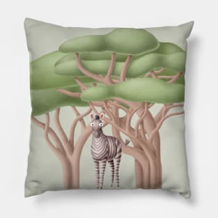 Cute zebra in safari Pillow