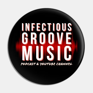 Infectious Groove New Logo White On Black Pin