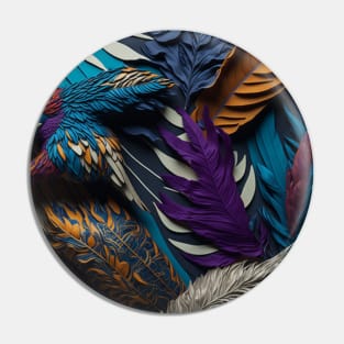Collage of feathers pattern Pin