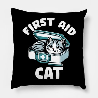 First Aid Cat Pun Nurse Doctor Healthcare Novelty Funny Cat Pillow