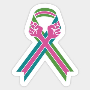 Hippie Dragonfly Pink Ribbon Breast Cancer' Sticker