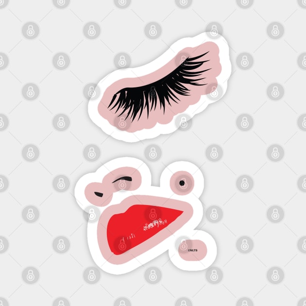 Eye Lashes In Vogue t-shirt Lips Print Shirt Tops Tees Magnet by creative