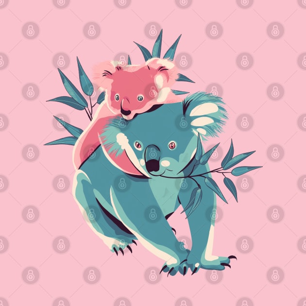 Baby and mum Koalas by Mimie20