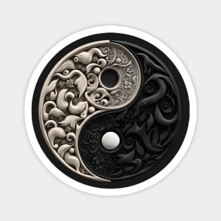 Ying Yang ancient marble artefact Magnet