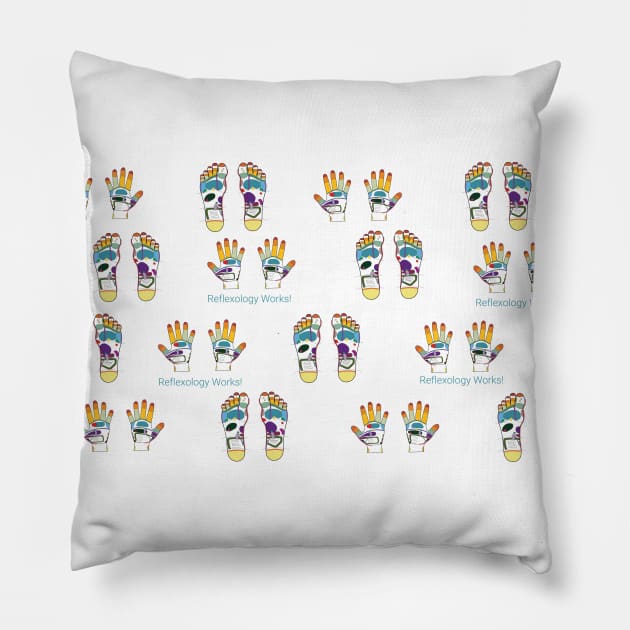 Reflexology Maps (Hand and Feet) Pillow by Balanceandharmonyforreflexologists