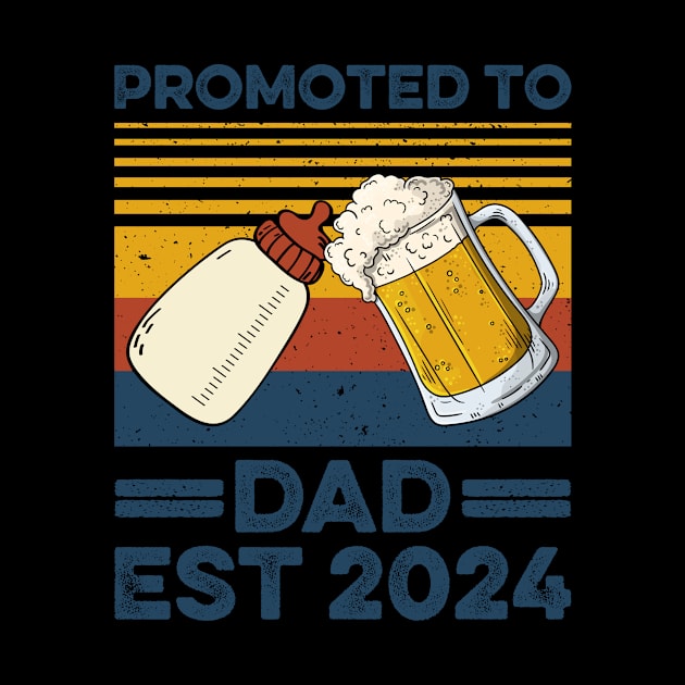 Promoted to Dad Est 2024 New Dad new Baby Gift For Men Father's Day by Los San Der