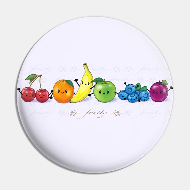 Fruity Rainbow of Fruit Pin by ElephantShoe