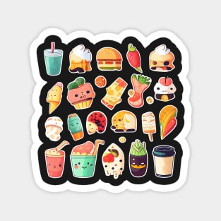Cute happy food sticker pack Magnet