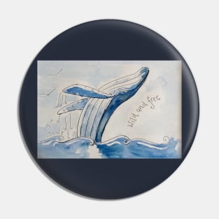 Breaching humpback whale. Pin