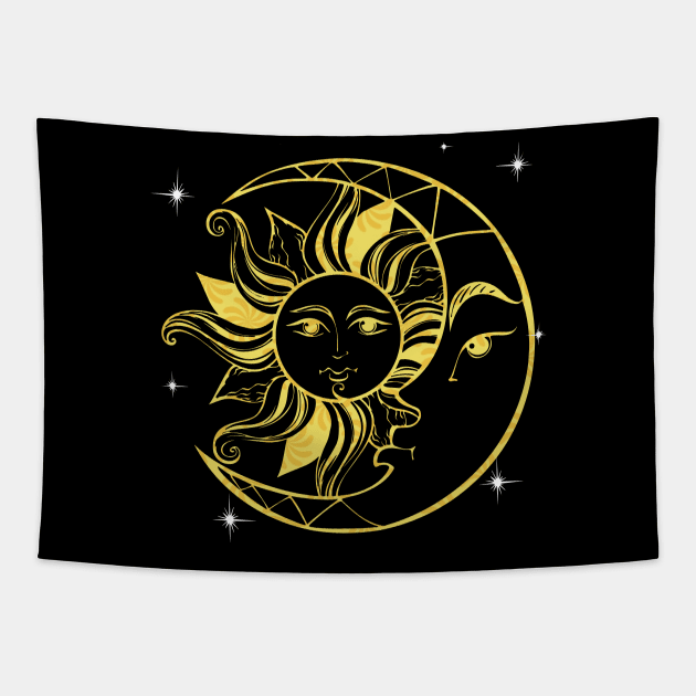 Sun, Moon, Star Tapestry by Emart