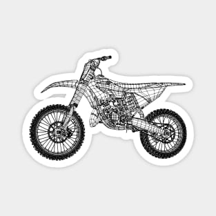 YZ 125 Bike Blueprint Sketch Art Magnet