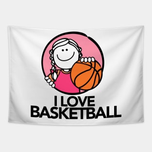 I Love Basketball Tapestry