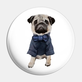 Pug in a suite Pin