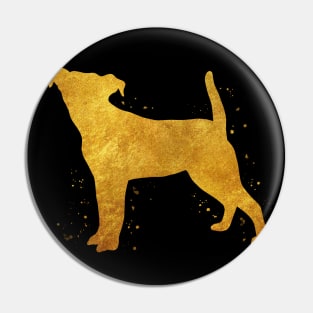 Jack Russell dog golden art Pin