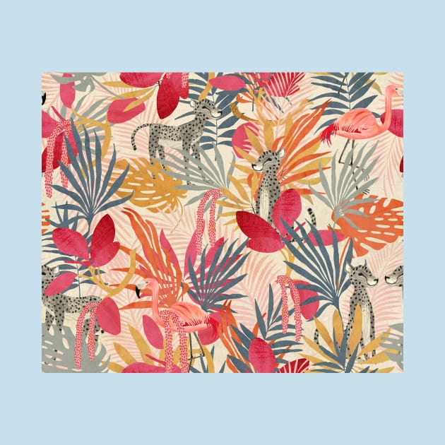 Tropical Jungle (pink) by katherinequinnillustration