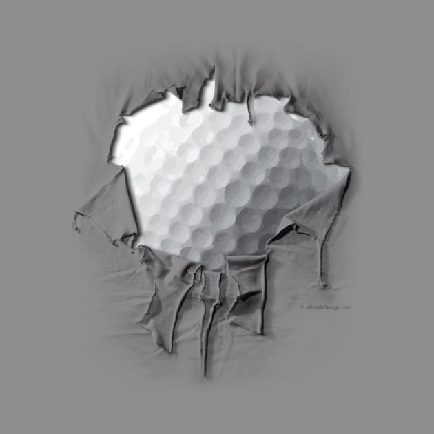 Shredded, Ripped and Torn Golf Ball by eBrushDesign