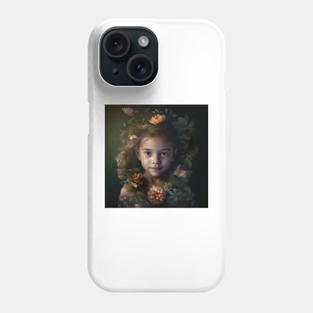 A Young Child Wearing A Wreath of Flowers Phone Case by daniel4510