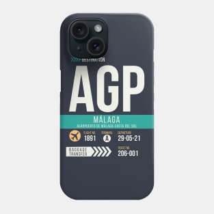 Malaga (AGP) Airport Code Baggage Tag Phone Case