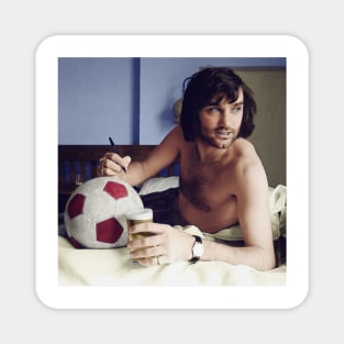 George Best in hotel room Magnet