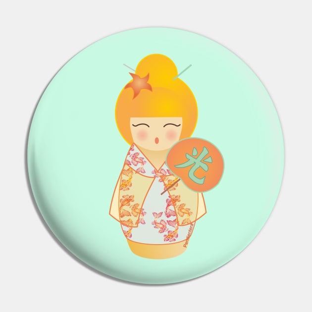 Summer kokeshi Pin by Pendientera