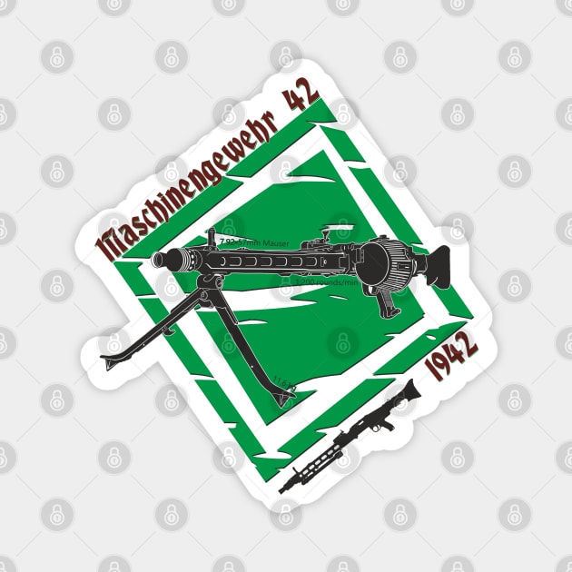 German MG-42 machine gun Magnet by FAawRay