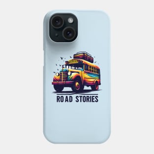 Artistic Silhouette Of A School Bus, Road Stories Phone Case