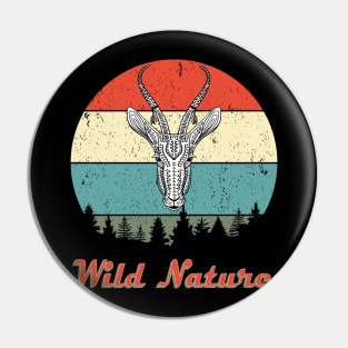 Wild Nature Deer White Abstract Sunset second Pin