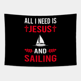 I Need Jesus And Sailing Sailor Tapestry