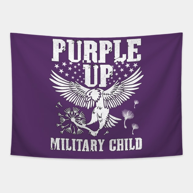 Purple Up Military Child We Wear Purple Military Child Tapestry by alcoshirts