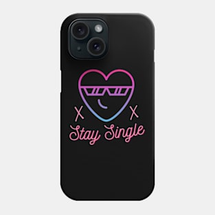 Stay Single Cool Heart Bachelor Anti Love Fun Phone Case