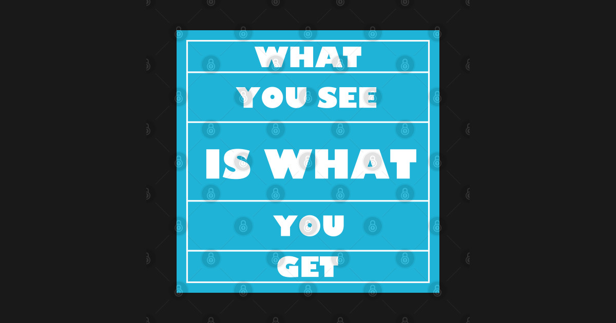 What You See Is What You Get What You See Is What You Get Sticker Teepublic 1139