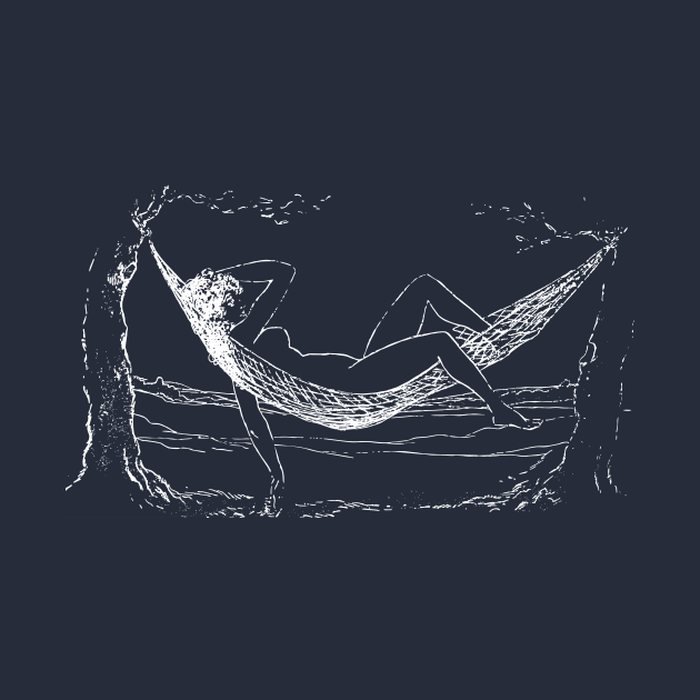 Vintage nude woman in a hammock - white by PharaohCloset