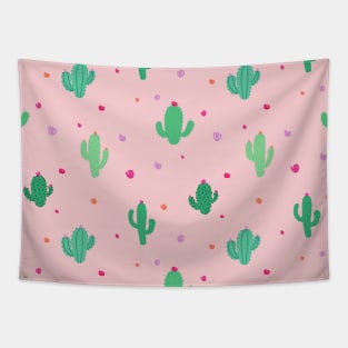 Pastel Pink Cactus Blooms Tapestry