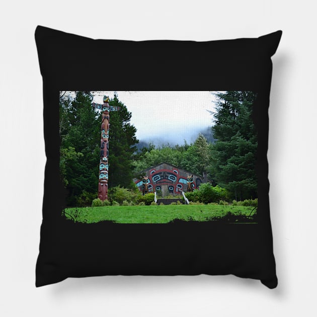 Saxman Native Village Ketchikan Pillow by Photomisak72