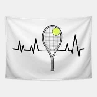 Heartbeat Pulse - Tennis - Racket & Ball Tapestry