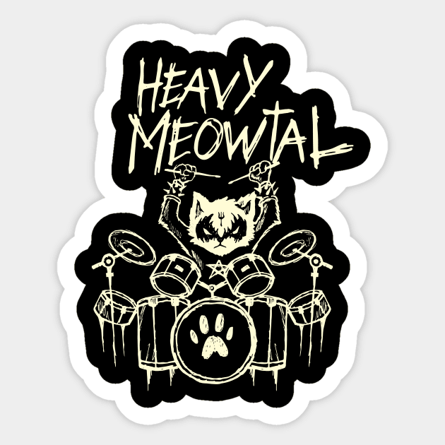 Heavy Metal Headbanger Gift Drummer Cat Playing Drum Meowtal T-Shirt Heavy Metal Headbanger Gift Drummer Cat Playing Drum Meowtal T-Shirt