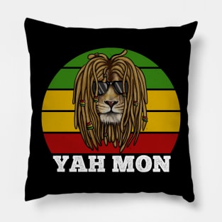 African Rasta Lion, Yah Mon, Jamaican Saying Pillow