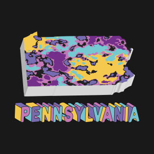 Pennsylvania State Map Art T-Shirt