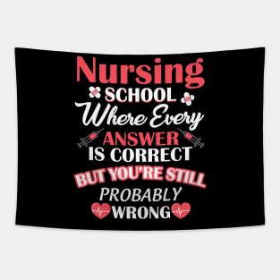 Nursing School Student T-Shirt Gift For Nurse Lovers Tapestry