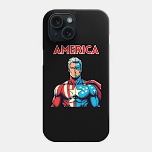 America Patriotic Comic Book  Superhero July 4 Phone Case