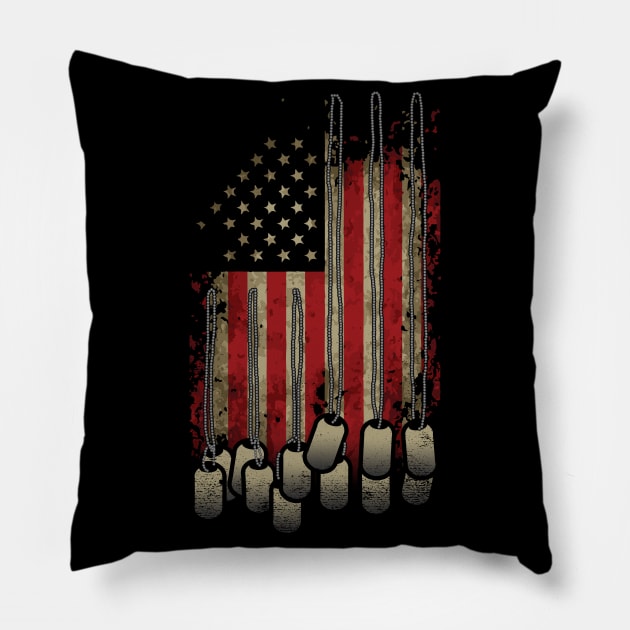 United States of America Flag Dog Tag. Pillow by jqkart