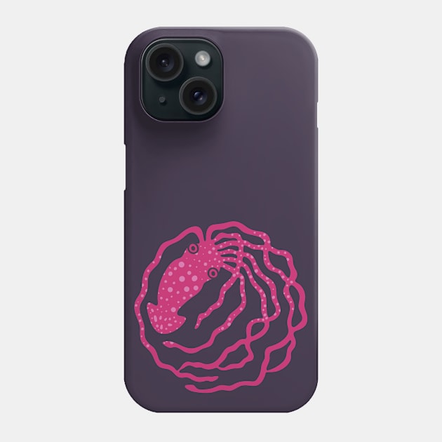 PINK SQUID Funny Undersea Ocean Creature with Tentacles - UnBlink Studio by Jackie Tahara Phone Case by UnBlink Studio by Jackie Tahara