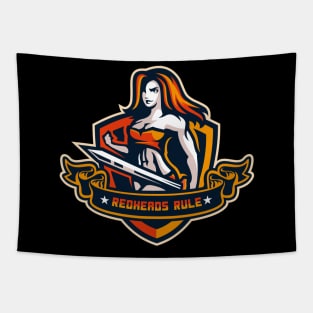 Redheads Rule Warrior Princess Emblem Tapestry